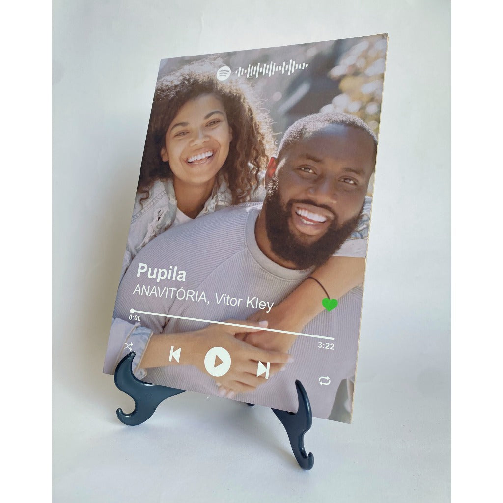 Quadro Placa Spotify Interativa - Personalizada - Com Suporte